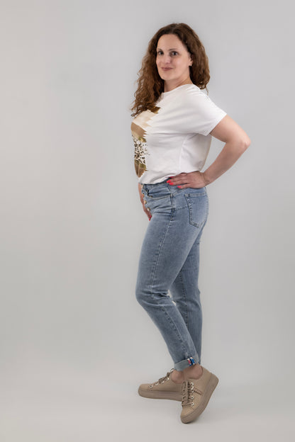 Színes gombos farmernadrág