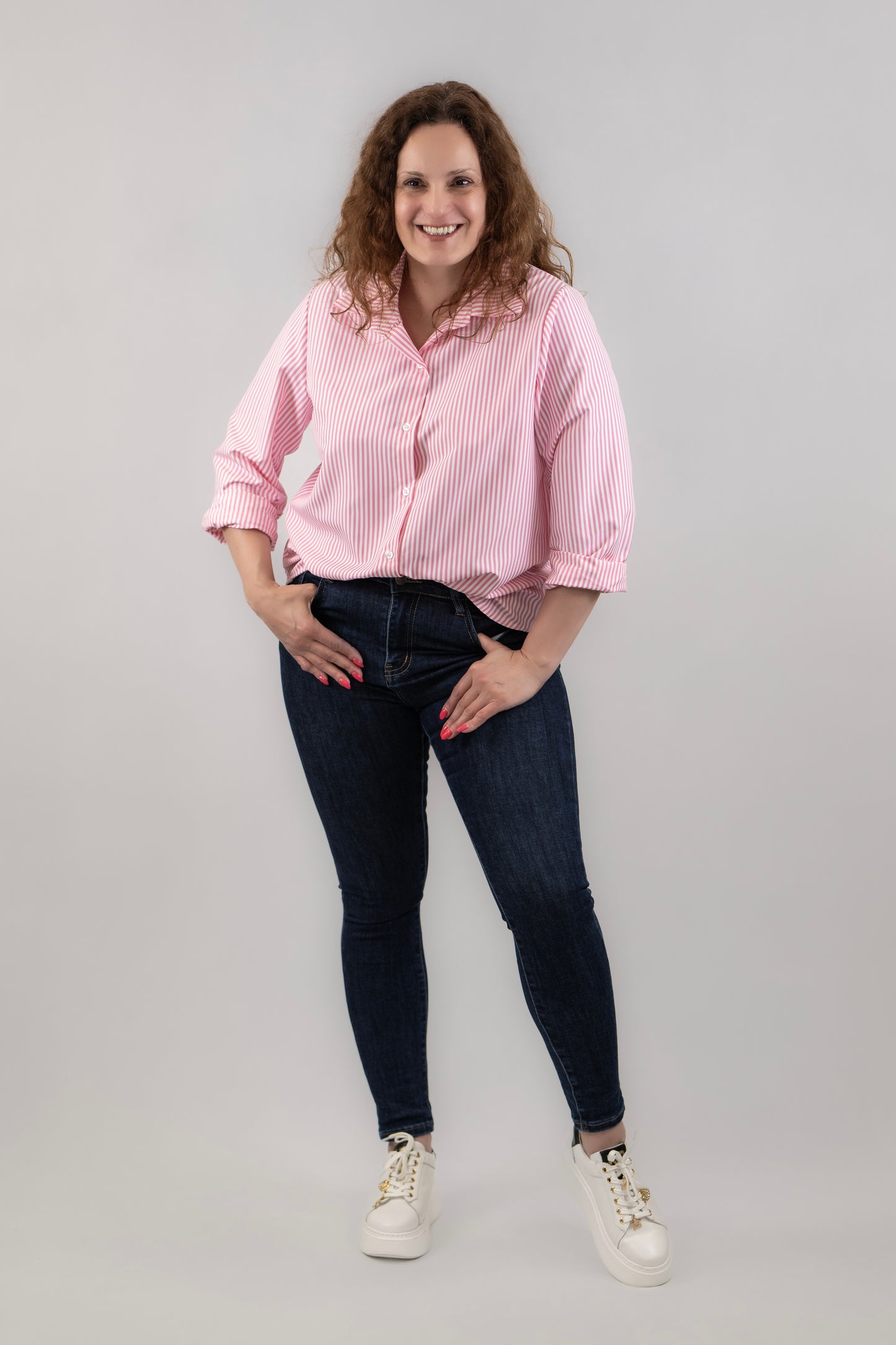 Csíkos női hosszú ujjú ing