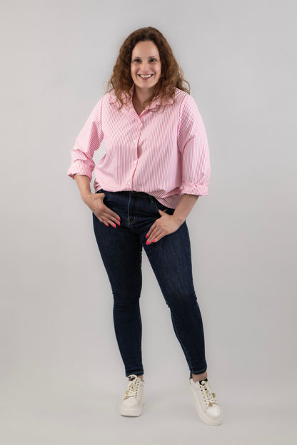 Csíkos női hosszú ujjú ing